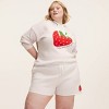 Women's Embroidered Strawberry Sweater Shorts - kate spade new york x Target Cream - 3 of 4