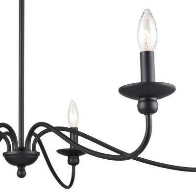 Delvona Matte Black 6-Light Chandelier with Incandescent Bulbs