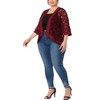 Agnes Orinda Women's Plus Size Elegant 3/4 Sleeve Open Front Lace Lightweight Cardigans - 2 of 4