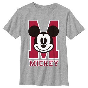 Boy's Mickey & Friends Varsity Large Face T-Shirt - 1 of 4