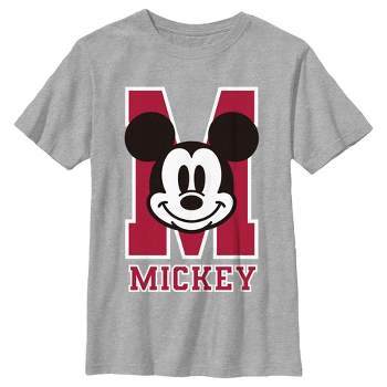 Boy's Mickey & Friends Varsity Large Face T-Shirt