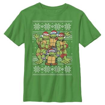 Teenage Mutant Ninja Turtles 90's style Christmas Sweater Sweatshirt Santa  sz S