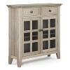 ORRD Entryway Storage Cabinet Distressed Grey - 36" Cabinet with Glass Doors & Drawers, Solid Wood Construction - 2 of 4