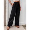 Clearlove Womens Pleated Wide Leg Pants Casual High Waisted Drawstring Slacks Dressy Palazzo Pants with Pockets - 4 of 4