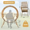 Brafab Wicker Round Egg Chair Patio Lounger with Steel Frame,350lb Capacity,Beige - 3 of 4