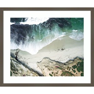 La Jolla Curves by Rachel Dowd Wood Framed Wall Art Print - Amanti Art: Modern Seaside Landscape, Acrylic Glazed Lithograph - 1 of 4