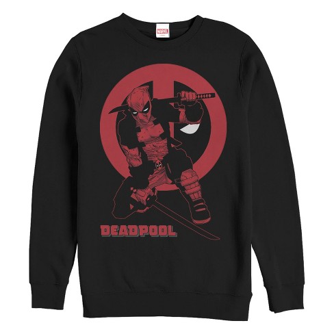 Men's Marvel Deadpool Katana Sword Pose Sweatshirt - Black - Large : Target