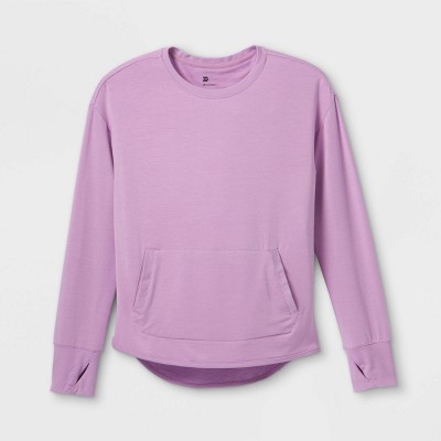 Girls' Cozy Lightweight Fleece Crewneck Sweatshirt - All in Motion™