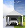Durable Portable Carport Garage with Canopy Cover,Dual Front & Back Doors,Roll-Up Mesh Windows,Reinforced Frame for Vehicles,Boats and Outdoor Events - 3 of 4