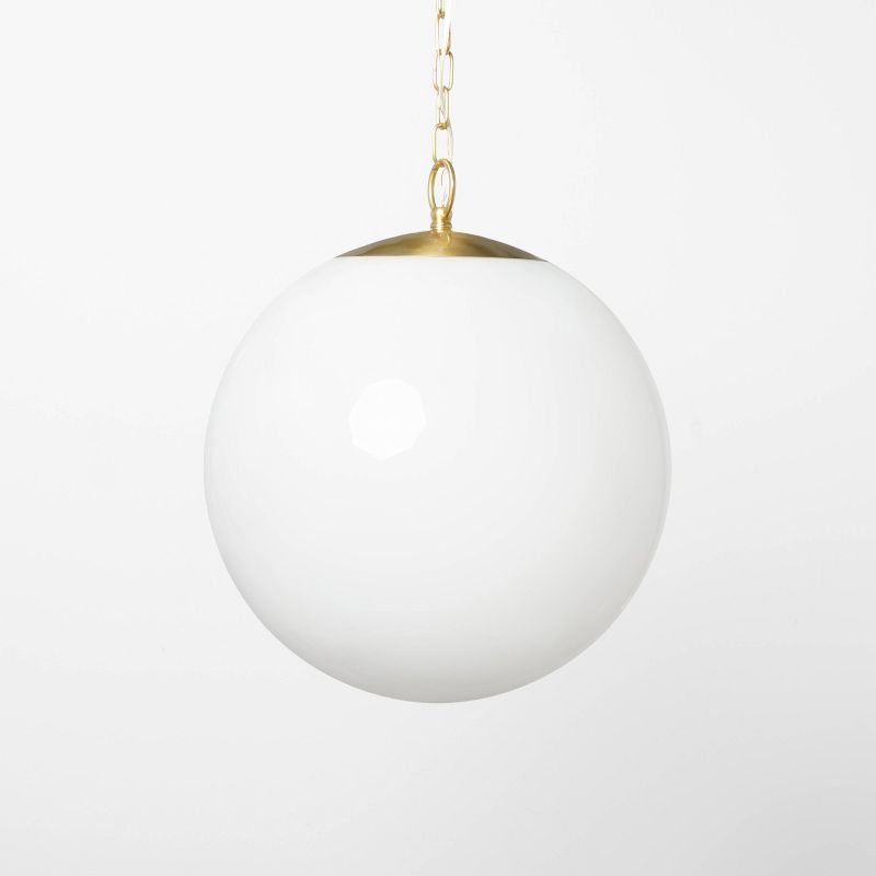 Milk Glass Ceiling Pendant Brass - Threshold&#8482; designed with Studio McGee, 1 of 10