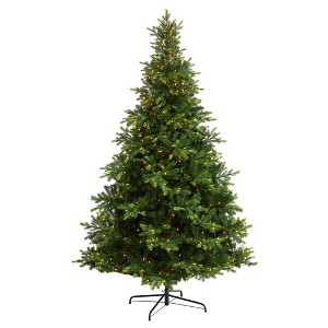 Nearly Natural 9-ft North Carolina Spruce Artificial Christmas Tree with 750 Clear Lights and 1912 Bendable Branches - 1 of 4