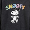 Women's - Peanuts - Snoopy Sketchy Lightweight French Terry Wide Neck Long Sleeve Shirt - 2 of 4