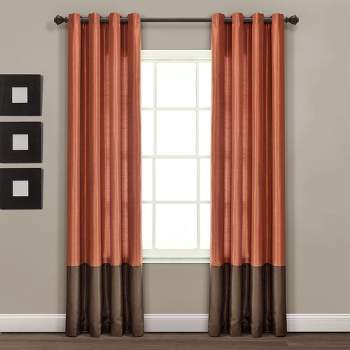 Home Boutique Prima Brown/Rust Window Curtain -54 x 84 - 2 Panel Set