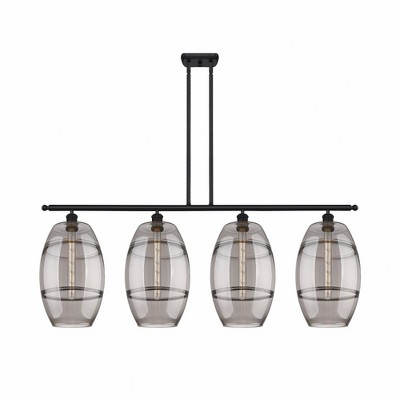 Vaz - 4 Light Stem Hung Island In Industrial Style-19 Inches Tall and 48.25 Inches Wide