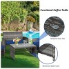Tangkula 8-Piece Outdoor Patio Furniture Set Rattan Wicker Conversation Sofa Set Navy - 3 of 4