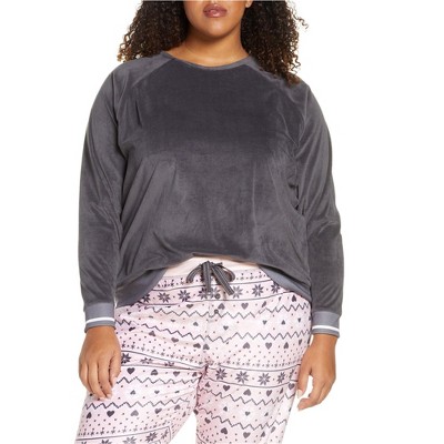 P.J. Salvage Womens Solid Pajama Sweatshirt Top