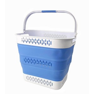 SAMMART 40L (10.5 Gallon) Collapsible Plastic Laundry Basket with Handles - 1 of 4