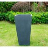 Square Concrete/Fiberglass Modern Tapered Indoor/Outdoor Planter Charcoal Gray - Rosemead Home & Garden, Inc. - 4 of 4