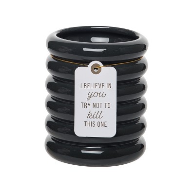 Totalee Gift I Believe In You Blue Planter Ceramic Blue