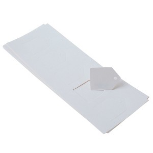 Paper Frenzy White Small Tags 1.5" x 2" 100 pack Laser Compatible - 1 of 3