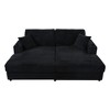 NicBex Oversized Corduroy Loveseat Chaise Sectional Sofa Bed - 2 Cup Holders & 2 Pillows for Living Room/Bedroom - 2 of 4
