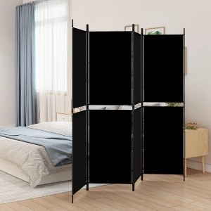 vidaXL 4-Panel Room Divider Black 78.7"x70.9" Fabric - 1 of 4