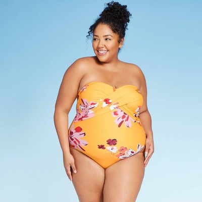 yellow plus size swimsuit