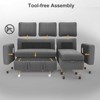 Vipbear Corduroy L-Shaped Couch Sectional Sleeper Sofa 81" Sleeper Sofa Bed with Pull Out Bed/Reclining Backrest/USB Ports/Storage,Tool-Free Assembly - 4 of 4