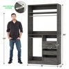 Aheaplus 36'' W Freestanding Walk-in Closet Organizer System with 2 Hanging Rods and 3 Wood Drawers - 3 of 4