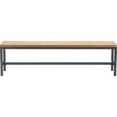 Dobson Wood and Metal Dining Bench Natural/Black - Finch