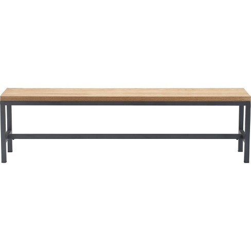 Dobson Wood And Metal Dining Bench, Black Dining Table Bench