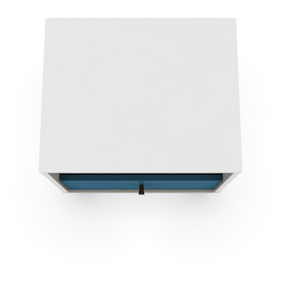 Liberty Mid-Century Modern White & Aqua Blue Nightstand with Drawer