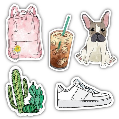 Big Moods Watercolor VSCO Girl Aesthetic Sticker Pack 10pc