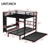 KWPZQEB Bunk Bed with Trundle, Metal Bunk Bed with Built-in Wardrob & Desk, Ladder & Guardrails, Easy Assembly, No Box Spring Needed, Black - 4 of 4
