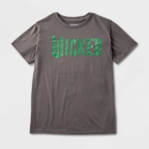 Kids' Wicked Movie Short Sleeve Graphic T-Shirt - Charcoal Gray - 1 of 4