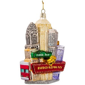 Kurt Adler Glass Ornament for Christmas Tree, NYC Cityscape - 1 of 4