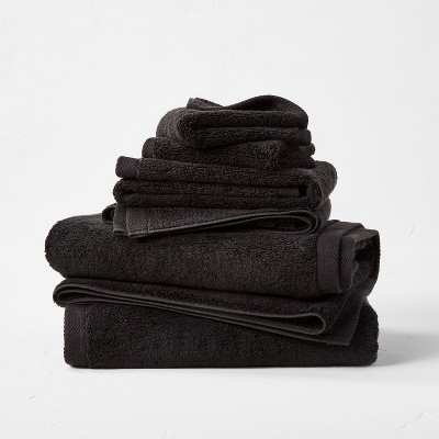 6pk Organic Bath Towel Bundle Black - Casaluna™