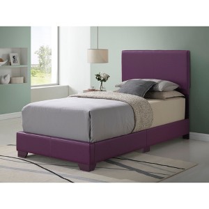 Twin Size Platform Bed with Upholstered Headboard for Bedroom - 1 of 4