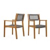 Modern Patio Arm Chair Set Of 2,High-quality Patio Chair With Acacia Wood Frame,Rope Weave Design,Patio Chairs -Maison Boucle - 3 of 4