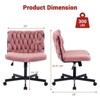 Rolling Desk Chair, Gray Fabric Criss Cross Chair, Swivel Home Office Chair with Wheels, Wide Seat Computer Task Chair, Height Adjustable Vanity Chair - 2 of 4