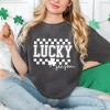 Simply Sage Market Women's Lucky Season Checkered Short Sleeve Garment Dyed Tee - 2 of 4