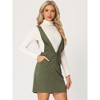 INSPIRE CHIC Women's V-Neck Corduroy Strap Back Overall Mini Pinafore Dress - 3 of 4