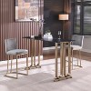 Set of 2 26" bar stools with backrest, gold brushed frame, modern velvet fabric Suitable for kitchen, bar. - 2 of 4