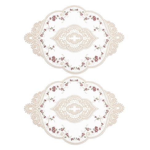 Unique Bargains Polyester Flexible Embroidery Vintage Pattern Washable Table Place Mats 2 Pcs - image 1 of 4