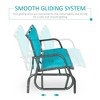 Resenkos Swing Glider Chair,  Outdoor Chair,3-Person Outdoor Patio Glider Bench, Porch Glider Swing with 3 Seats, Blue - 3 of 4