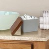 Concrete Bathroom Vanity Countertop Storage Organizer Canister Jar - Nu Steel: Stoneware with Lid, Spot Clean - 3 of 4