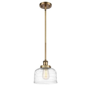 Bell - 1 Light Stem Hung Mini Pendant In Industrial Style-10 Inches Tall and 8 Inches Wide