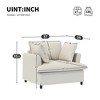 37" Chenille Oversized Single Sofa Module with Wide Seat and Pillows - 2 of 4