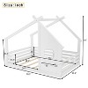 Twin/Full Montessori Bed Frame House Floor Bed, Platform Bed with Window, Built-in Shelf & House-Shaped Roof - ModernLuxe - 4 of 4
