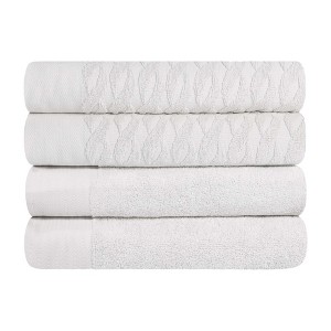 Premium Cotton Herringbone Medium Weight Bathroom Towel Set by Blue Nile Mills - 1 of 4